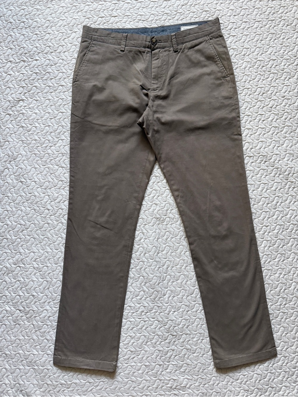 Frank & Oak Men’s Chino Pants 32x32 Brown Slim Straight Flat Front Casual